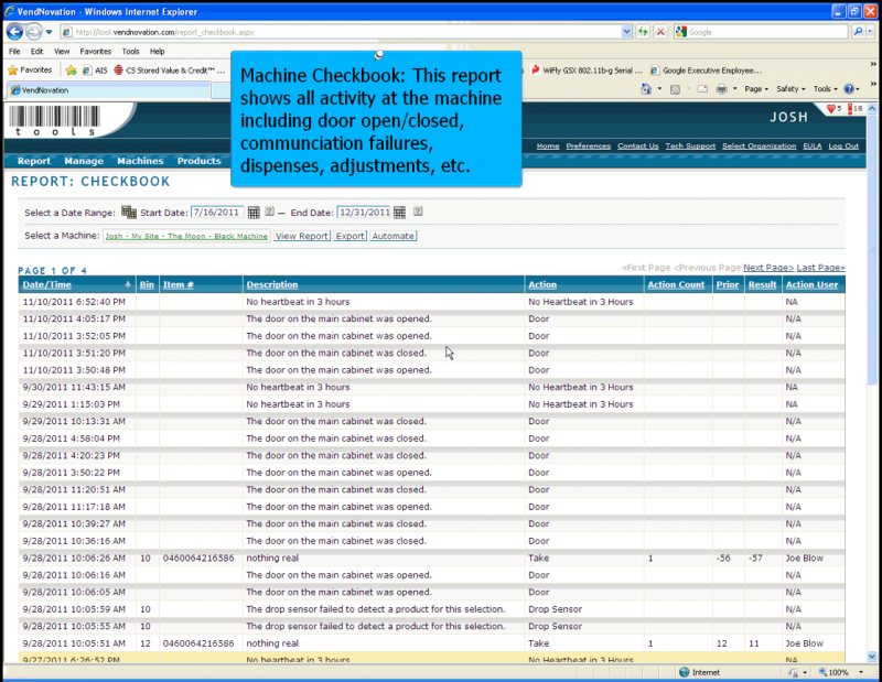 SnapVend Screen Machine Checkbook